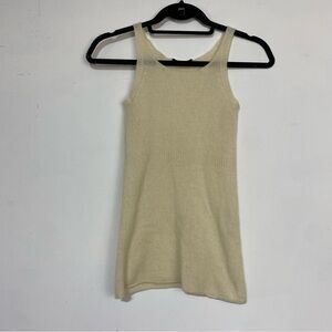 dosa 100% Cashmere Mongolia Ivory Sleeveless Knit Tank Top Small